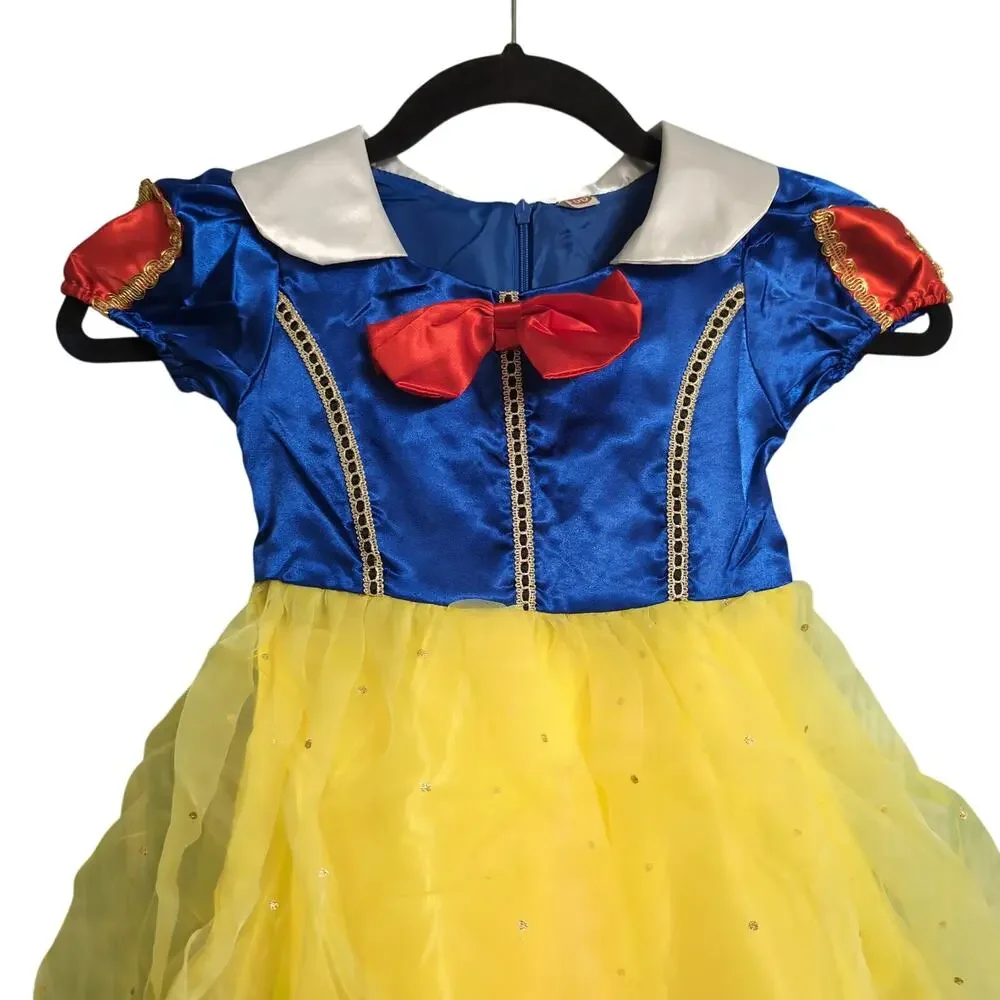 Snow White Costume Halloween Dress Up Cosplay Wand Earrings Ring Crown
